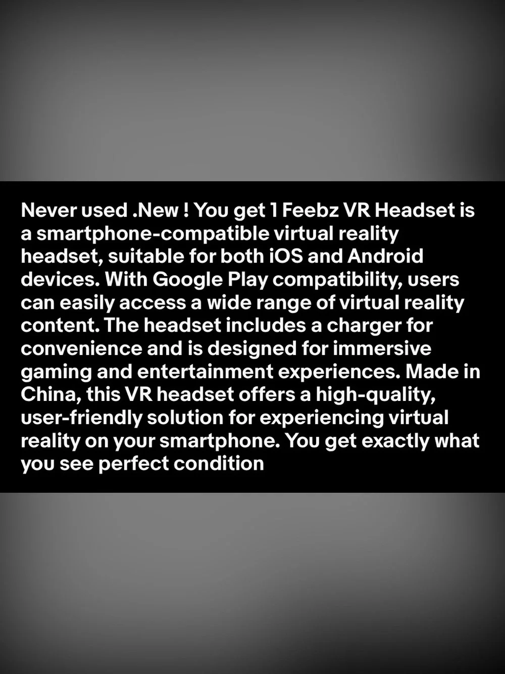 Feebz VR Headset for iPhone & Android - Sealed New in Box